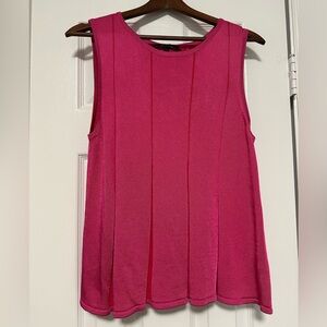 St. John Pink Pleated Sleeveless Tank Top